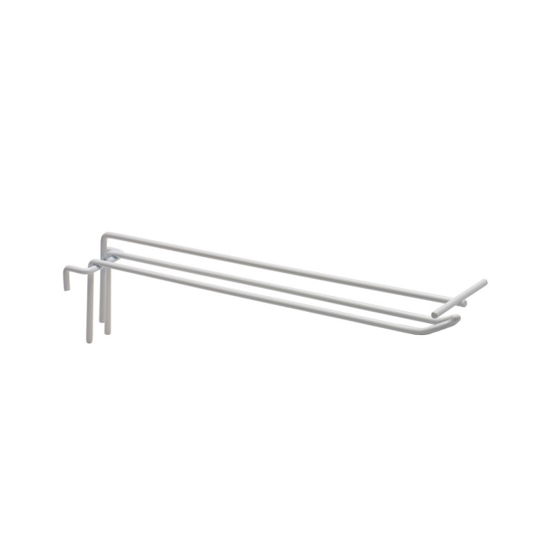 GANCHOS PORTA PRECIO METAL BLANCO DE EXPOSITOR REJILLA 30CM
