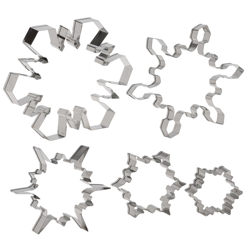 SET CORTAPASTAS ACERO INOX | COPOS DE NIEVE 5 PIEZAS SURTIDA