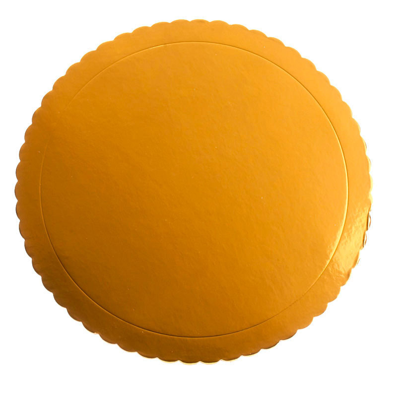 PLATO REDONDO PARA TARTA ORO BORDE ONDULADO D 30 CM H 3 MM