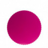 PLATO REDONDO PARA TARTA FUCSIA BORDE ONDULADO D 25 CM H 3 MM