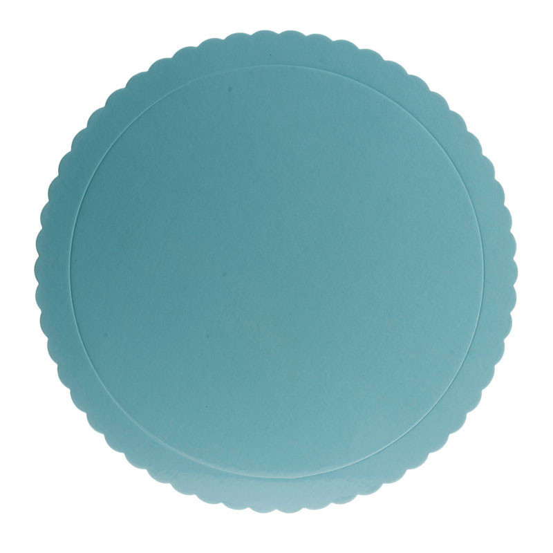PLATO REDONDO PARA TARTA AZUL BORDE ONDULADO D 30 CM H 3 MM