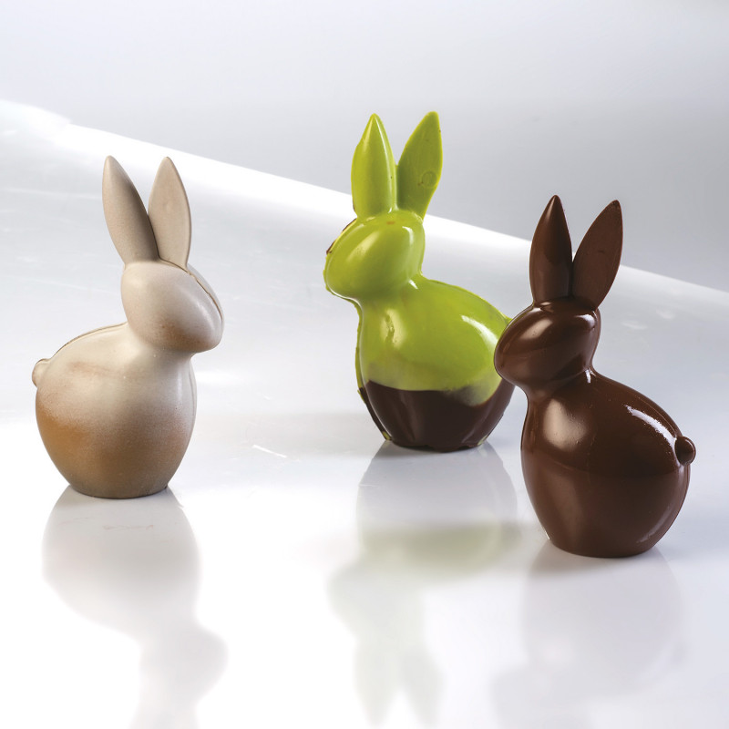 MOLDE PLÁSTICO TERMOFORMADO CONEJO 3D 90X40H152MM  100GR