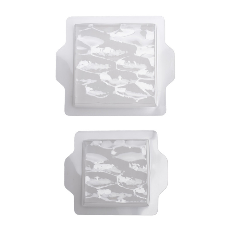 KIT 2 MOLDES PLÁSTICO SEMI FRÍO CUADRADO GRANDE/PEQUEÑO