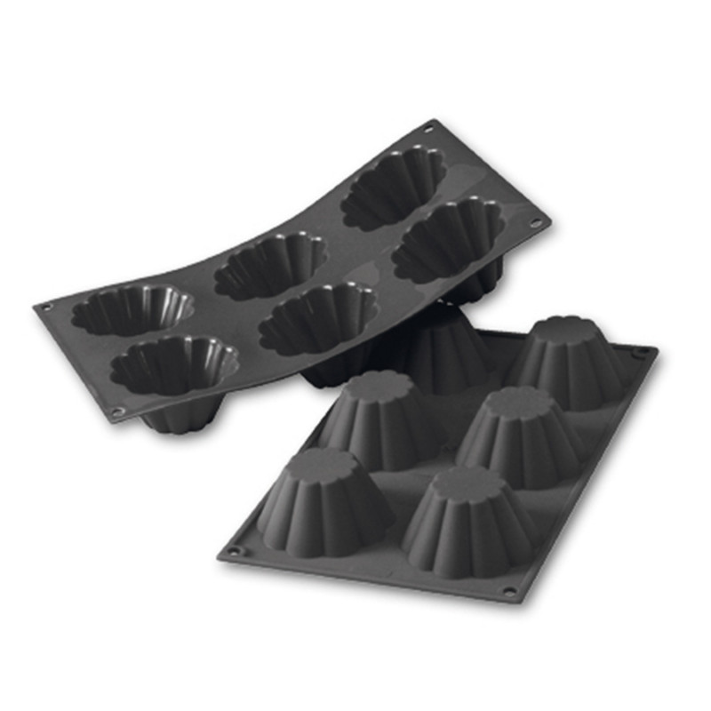 MOLDE SILICONA PARA 6 BRIOCHES D 79 MM H 37 MM