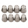 KIT 8 BOQUILLAS RUSAS DE ACERO INOXIDABLE D 37X42MM