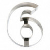 MOLDE ACERO INOX TARTA NÚMERO SEIS 20 x 16 x 4 CM