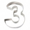 MOLDE ACERO INOX TARTA NÚMERO TRES 20 x 16 x 4 CM