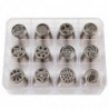 KIT 12 BOQUILLAS RUSAS DE ACERO INOXIDABLE D 37X42MM