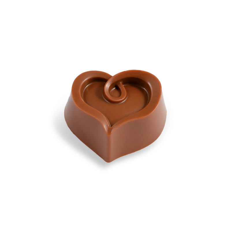 MOLDE POLICARBONATO PRALINÉ CORAZÓN RIZO 31X27XH14MM  30U