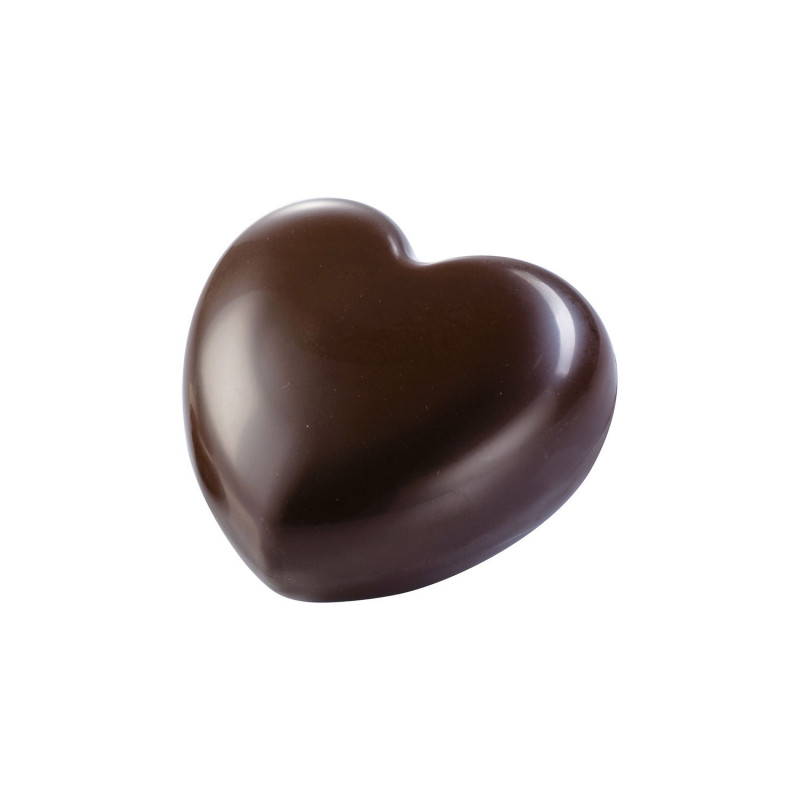 MOLDE POLICARBONATO CORAZÓN GRANDE 75X70H22MM  6PIEZAS