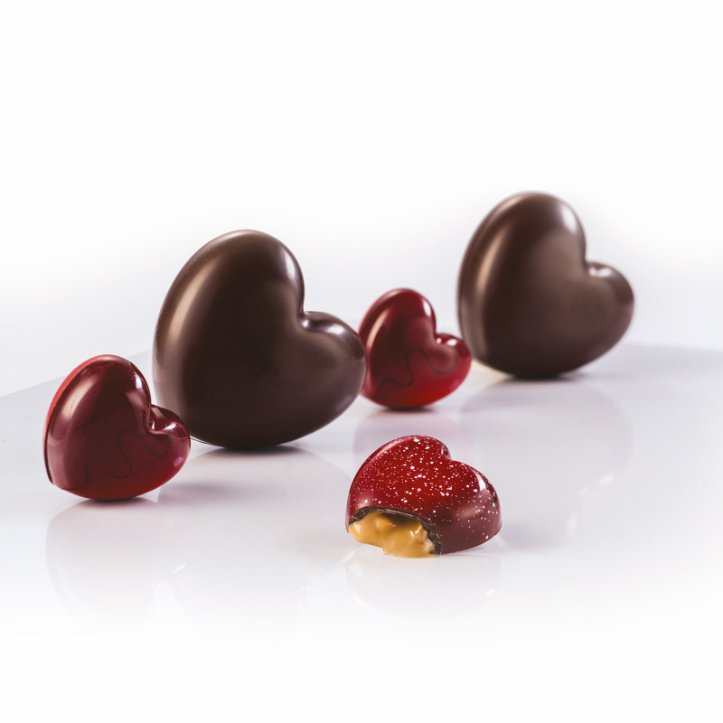 MOLDE POLICARBONATO CORAZÓN 45X42H16MM  12 PIEZAS