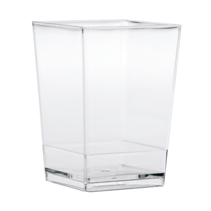VASITO PLASTICO TRANSPARENTE SQUARE 55X55 H80MM  CAP. 175ML