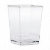 VASITO PLASTICO TRANSPARENTE SQUARE 55X55 H80MM  CAP. 175ML