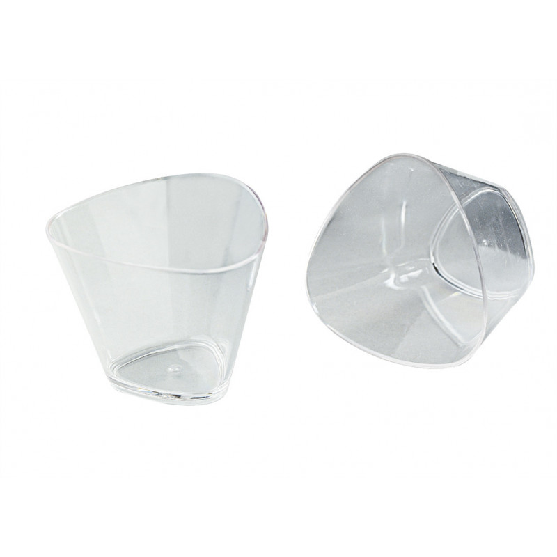 100 VASITO TRIANGULAR PLASTICO 8,5 X H 6,5 cm