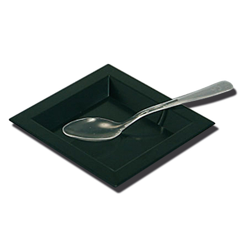 PLATO CUADRADO NEGRO 7,5 X 7,5 cm