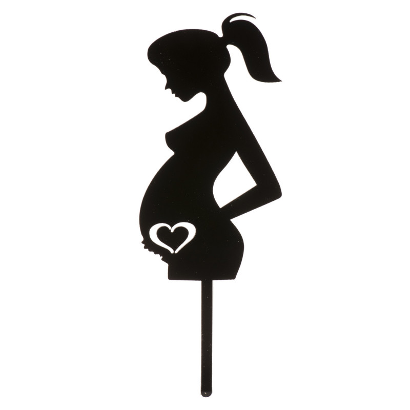 CAKE TOPPER MUJER EMBARAZADA 16X6CM