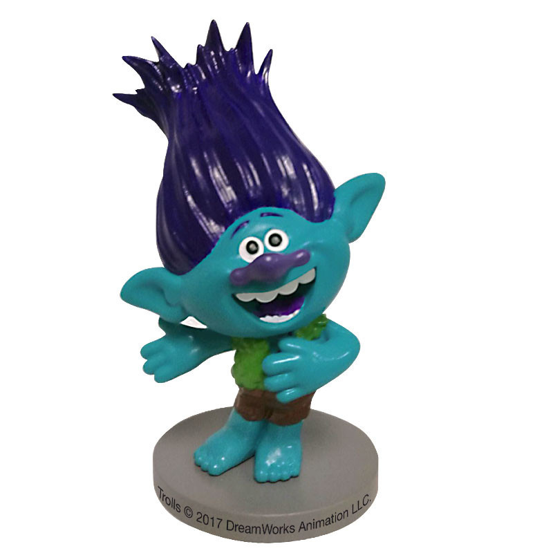 SET 6 PVC TROLLS BRANCH 7CM