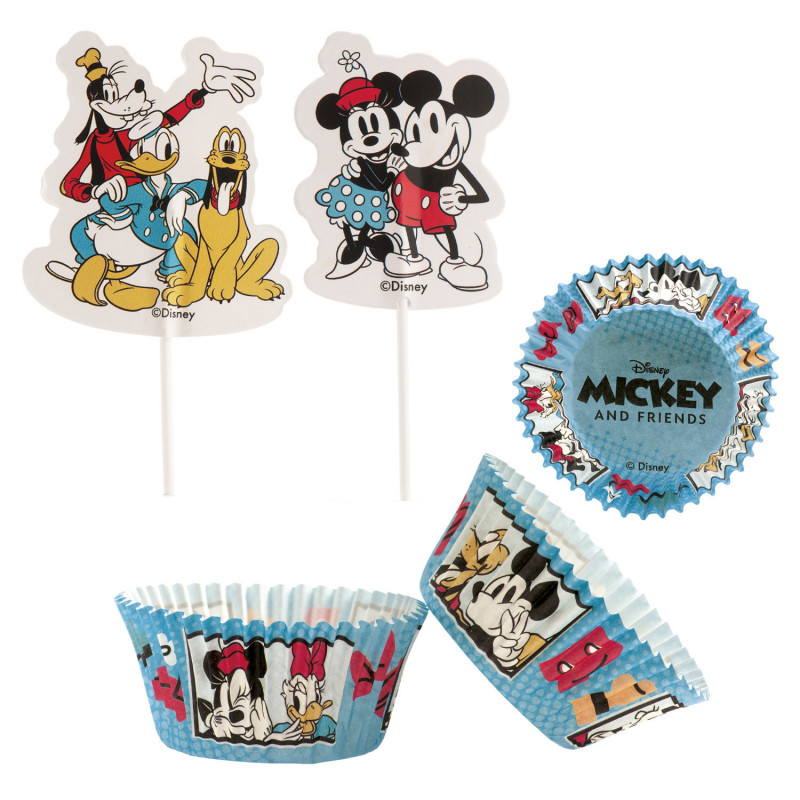 KIT DECORACIÓN CUPCAKES CON TOPPERS MICKEY AND FRIENDS