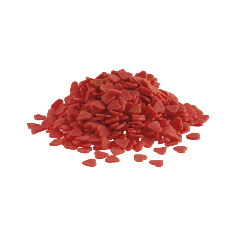 CONFETTI AZÚCAR CORAZONES ROJOS 1KG