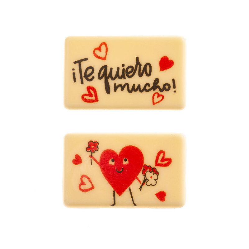 SURTIDO PLACA RECTANGULAR CHOCOLATE BLANCO TQM 49X30MM