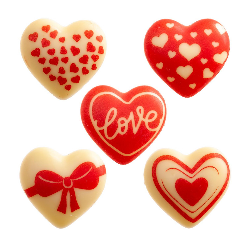 SURTIDO CORAZONES CHOCOLATE BLANCO 33X31MM