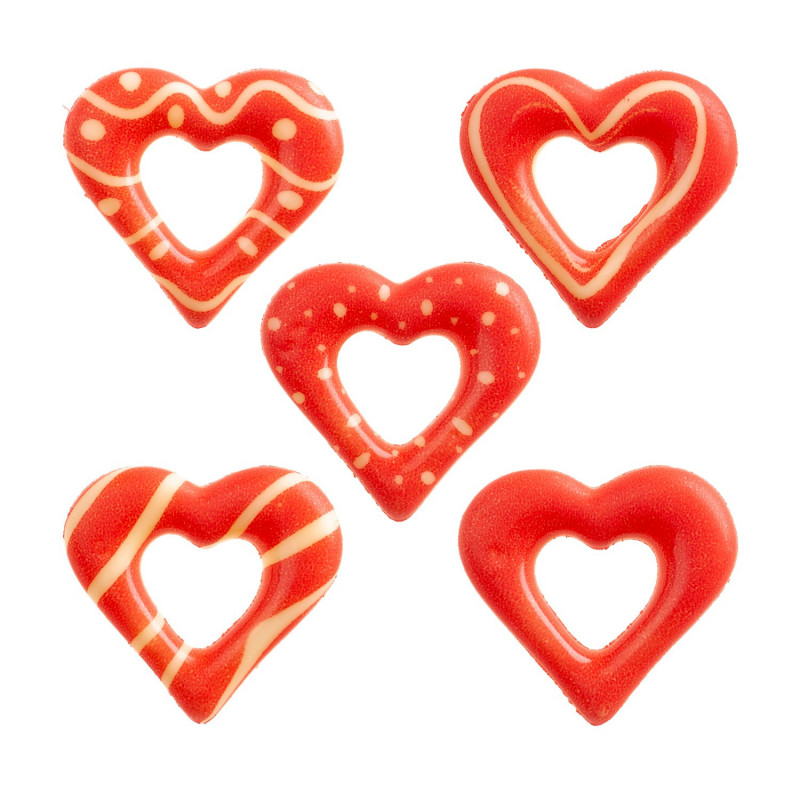 SURTIDO CORAZONES CHOCOLATE BLANCO CON HUECO 33X31MM