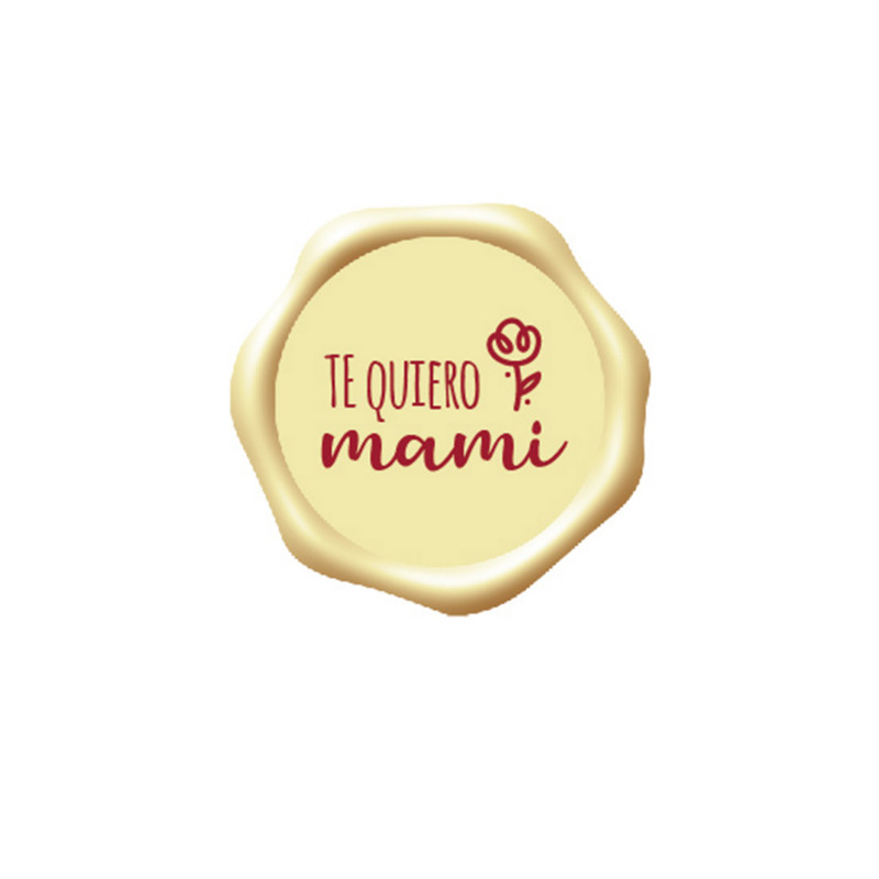 PLACA DE CHOCOLATE BLANCO TE QUIERO MAMI D 34MM