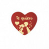 CORAZÓN DE CHOCOLATE BLANCO BESO PAREJA 30X27MM