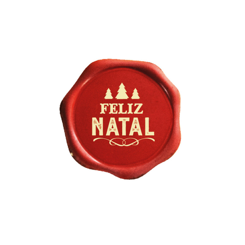 PLACA CHOCOLATE BLANCO FELIZ NATAL D 34MM