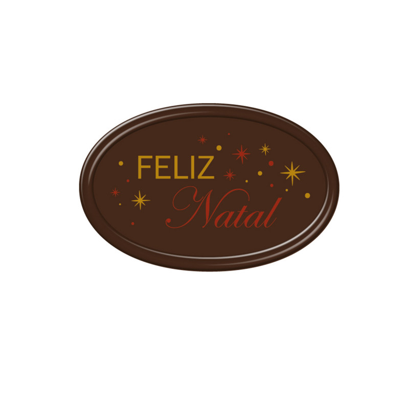 LETRERO CHOCOLATE NEGRO FELIZ NATAL 55X35MM