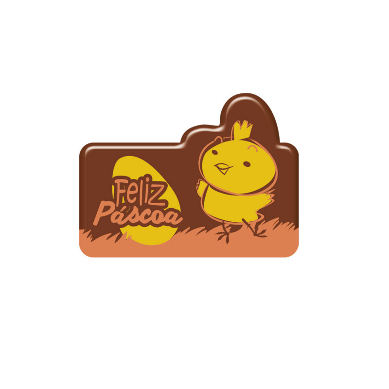 LETRERO CHOCOLATE FELIZ PÁSCOA 45X33MM