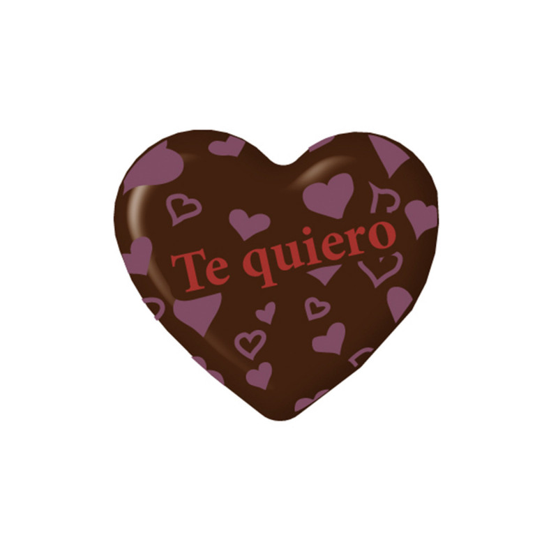 CORAZÓN SAN VALENTÍN CHOCOLATE NEGRO 30X27MM