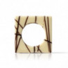 CUADRADO CHOCOLATE BLANCO RAYAS NEGRO 46X46MM