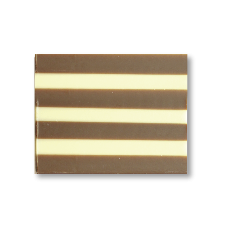 RECTANGULO RAYAS CHOCOLATE NEGRO Y BLANCO 35X40MM