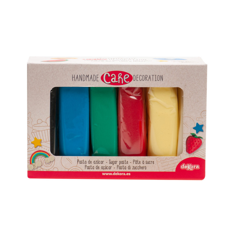 PACK DE FONDANT 6 COLORES PRIMARIOS 600GR