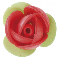 ROSAS ROJAS OBLEA&HOJA VERDE 3.5CM/140U (126135)