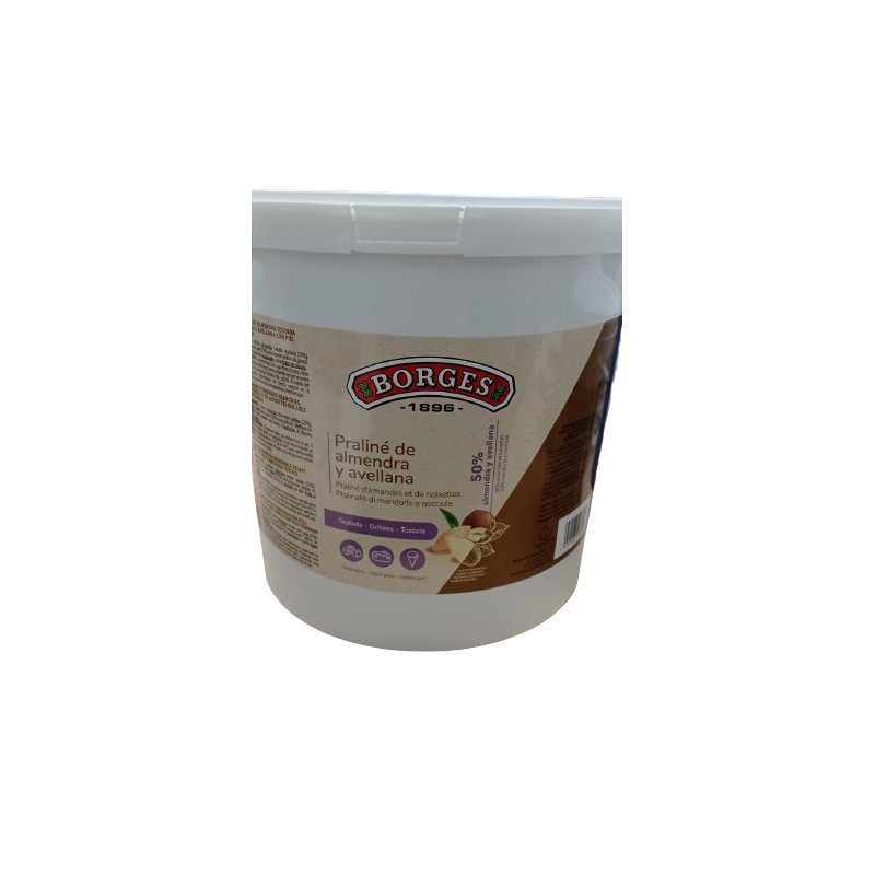 PRALINE AVELLANA25%/ALMENDRA25% BORGES CJ. 2x5KG