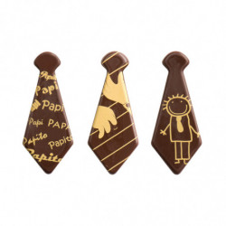 DECORACIÓN CHOCOLATE NEGRO CORBATAS DÍA DEL PADRE 3 MOD. SURT. 56 x23 MM