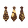 DECORACIÓN CHOCOLATE NEGRO CORBATAS DÍA DEL PADRE 3 MOD. SURT. 56 x23 MM