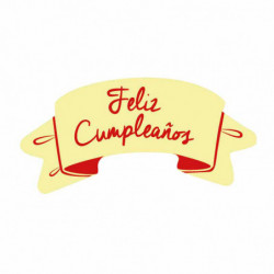 LETRERO CHOCOLATE BLANCO FELIZ CUMPLEAÑOS 60x30 MM
