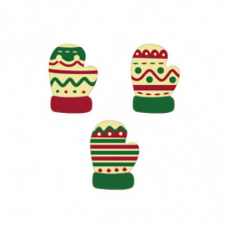 GUANTES NAVIDAD CHOCOLATE BLANCO 25X35.5MM