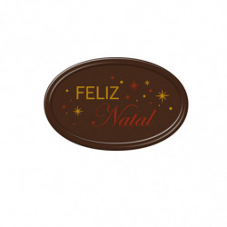 LETRERO CHOCOLATE NEGRO FELIZ NATAL 55X35MM