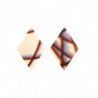 ROMBO MÁRMOL CHOCOLATE BLANCO 35X60MM