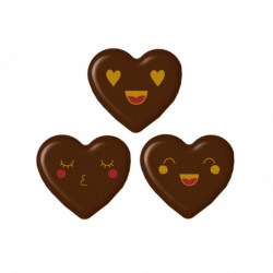 SET CORAZONES DE CHOCOLATE CARITAS 30X27MM