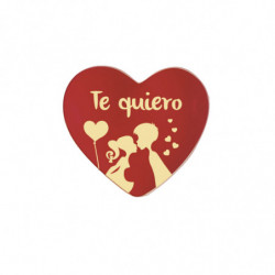 CORAZÓN DE CHOCOLATE BLANCO BESO PAREJA 30X27MM