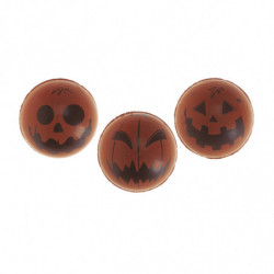 BOLA 3D CHOCOLATE NEGRO 3 CALABAZAS HALLOWEEN D 27MM