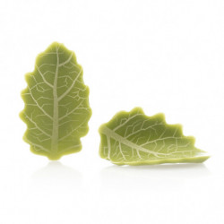 HOJA VERDE CURVADA CHOCOLATE BLANCO 33X19MM