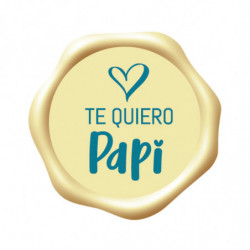 LETRERO CHOCOLATE BLANCO  TE QUIERO PAPI 34X34MM