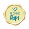LETRERO CHOCOLATE BLANCO  TE QUIERO PAPI 34X34MM