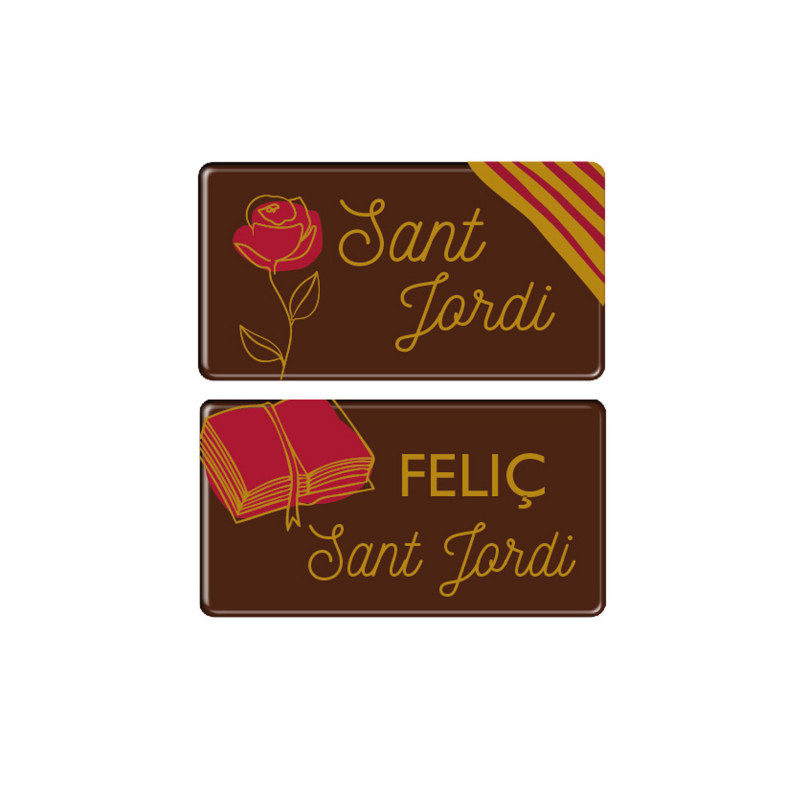 PLACA CHOCOLATE NEGRO SANT JORDI 54X29MM
